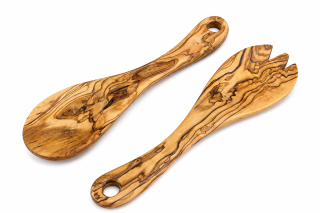 Salatbesteck aus Olivenholz „Menton“ ca. 23 cm