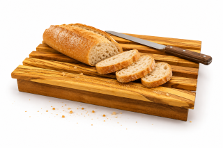 Olivenholz Brotschneidekasten mit Krümelfach