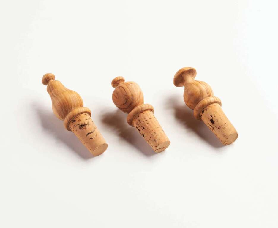 Flaschenstöpsel aus Olivenholz, ca. 7–9 cm