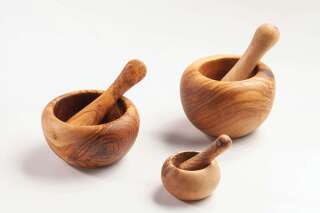 Mortar and pestle, round shape from 7 to 18 cm diameter