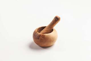 Mörser aus Olivenholz, rund - ca. Ø 10cm