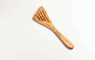 Slotted olive wood spatula, approx. 30 cm