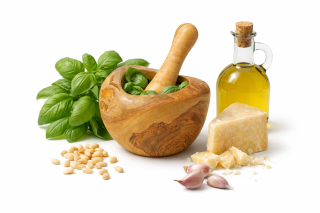 Mörser aus Olivenholz, rustikal - ca. Ø 12cm