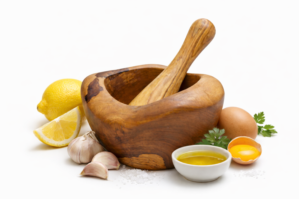 Mörser aus Olivenholz, rustikal - ca. Ø 14cm