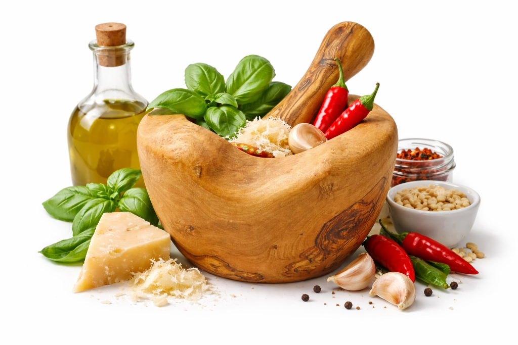 Mörser aus Olivenholz, rustikal - ca. Ø 16cm