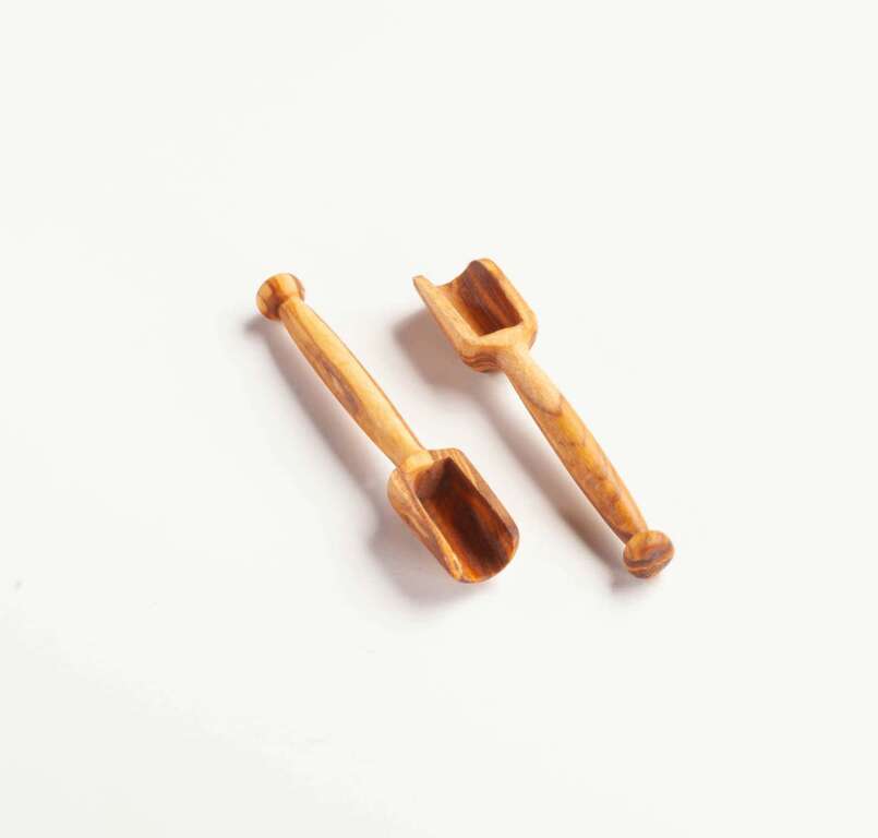 Salzscheffel aus Olivenholz, ca. 10 cm