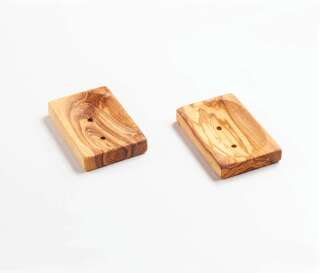 Olive wood soap dish, rectangular and flat, approx. 11...
