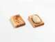 Olive wood soap dish, rectangular and flat, approx. 11 × 7 × 1.5 cm