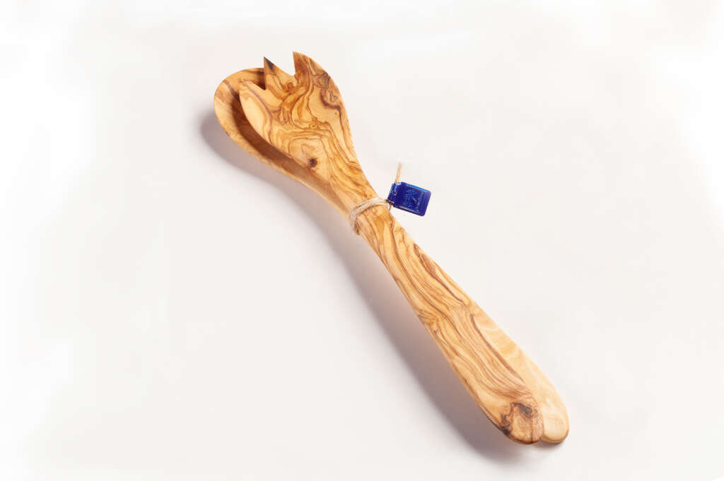 Salatbesteck aus Olivenholz "Provence" ca. 35 cm