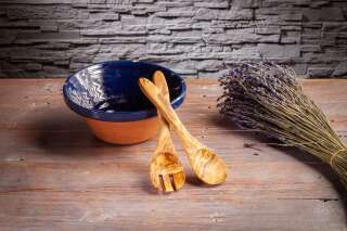 Olive wood salad servers “Drôme”, small, approx. 20 cm