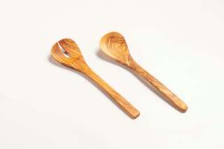 Salatbesteck aus Olivenholz „Scandia“, klein, ca. 25 cm