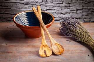 Olive wood salad servers “Scandia”, large, approx. 30 cm