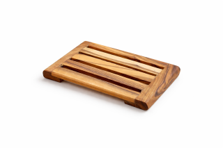 Olive wood lattice soap dish, approx. 13 × 7.5 cm