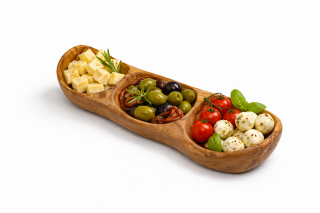 Baguette- / Knabberschale 3-fach, ca. 30-35cm.