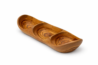 Baguette- / Knabberschale 3-fach, ca. 30-35cm.